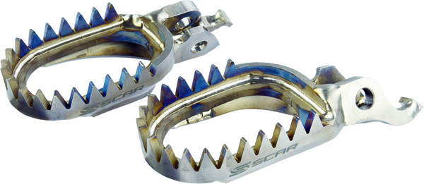 Scar Racing Anti-Mud Foot Pegs - Titanium - Triumph TF