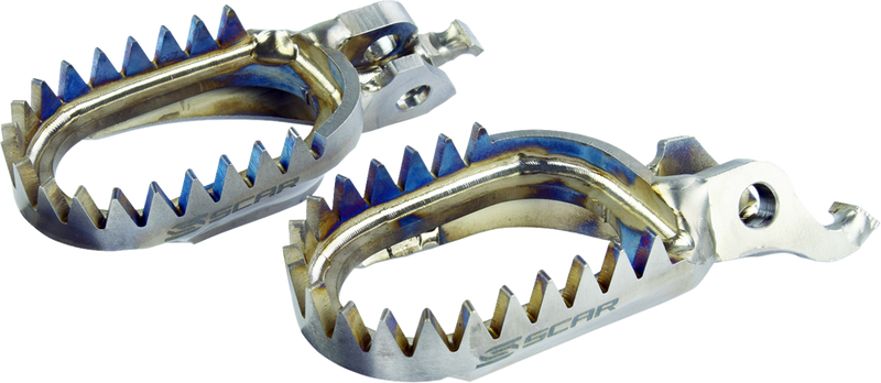 Scar Racing Anti-Mud Foot Pegs - Titanium - Triumph TF