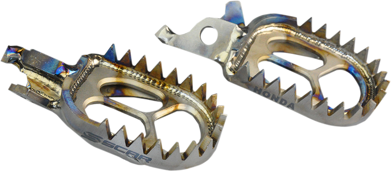 Scar Racing Anti-Mud Foot Pegs - Titanium - Honda CR/F