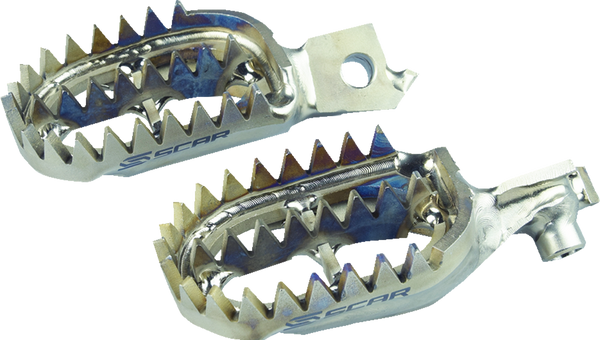 Scar Racing Anti-Mud Foot Pegs - Titanium - Silver - Beta RR/RX