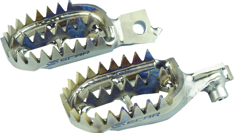 Scar Racing Anti-Mud Foot Pegs - Titanium - Silver - Beta RR/RX