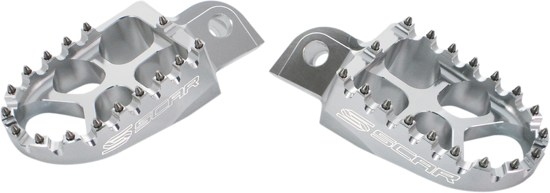 Scar Racing Evo Foot Pegs - Silver - Honda/Kawasaki