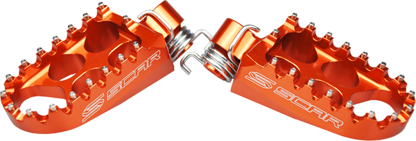 Scar Racing Standard Foot Pegs - Orange - KTM EXC/SX