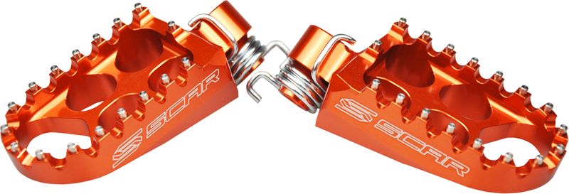 Scar Racing Standard Foot Pegs - Orange - KTM EXC/SX