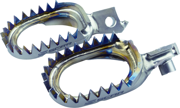 Scar Racing Anti-Mud Foot Pegs - Titanium - Suzuki RMZ/RMX