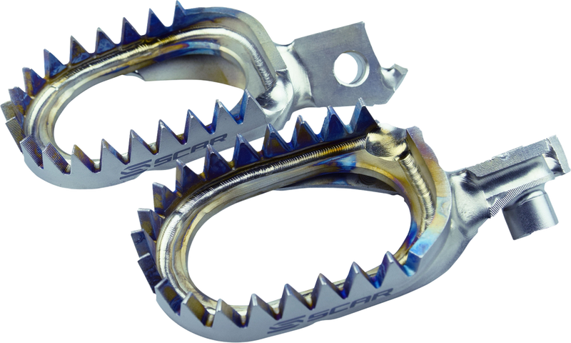 Scar Racing Anti-Mud Foot Pegs - Titanium - Suzuki RMZ/RMX