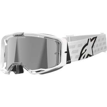 Alpinestars Vision 8 Goggle - Corp - White - Silver Mirror Lens 5101625-2055 | Goggles 