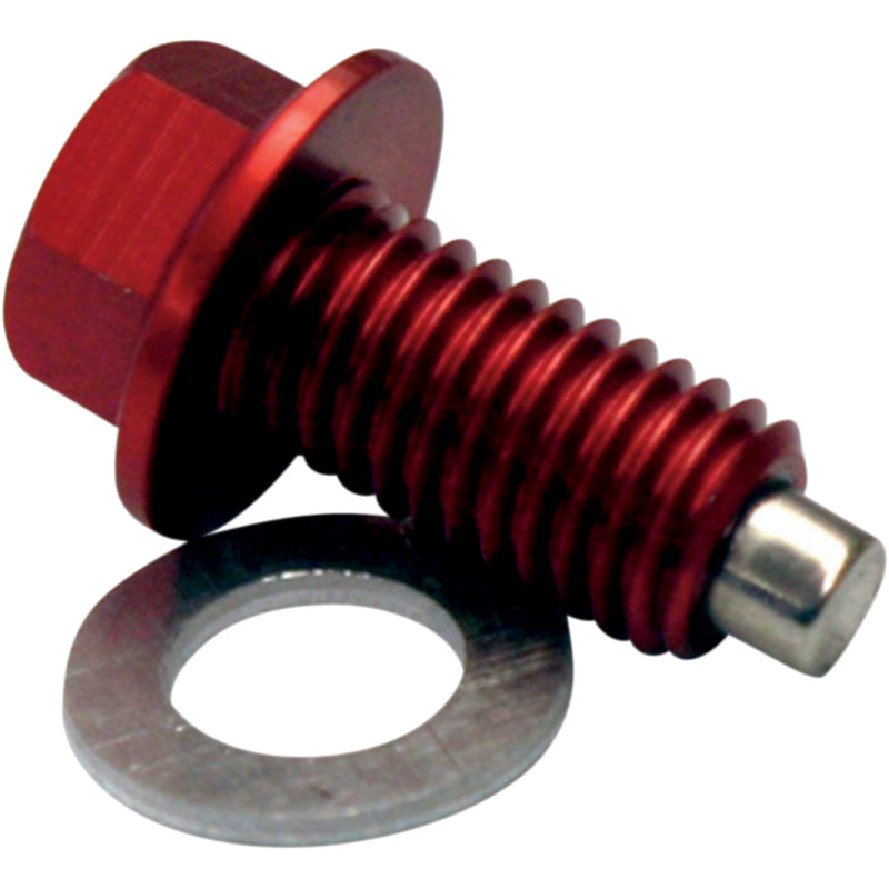 Moose Racing Magnetic Drain Plug - Red - Kawasaki DP120