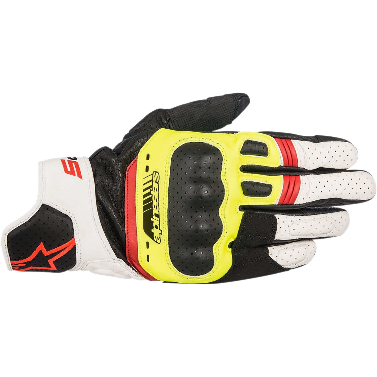 ALPINESTARS SP-5 Gloves - Black/Fluo Yellow/White/Fluo Red - Small 3558517-1503-S