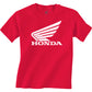 Honda Apparel Youth Honda Wing T-Shirt - Red - Small NP21S-Y3034-S | T Shirts Childs