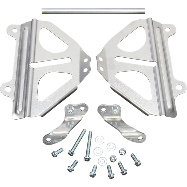 Works Connection Radiator Brace Set - Silver - Honda 18-008