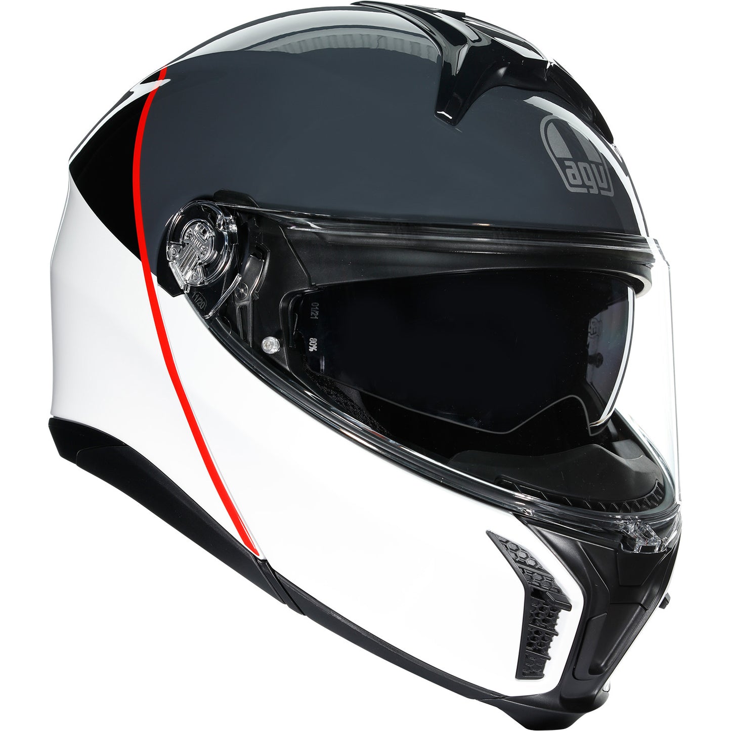 AGV Tourmodular Helmet - Balance - White/Gray/Red - Small 211251F2OY00210 | Street Full Face Modular Helmet