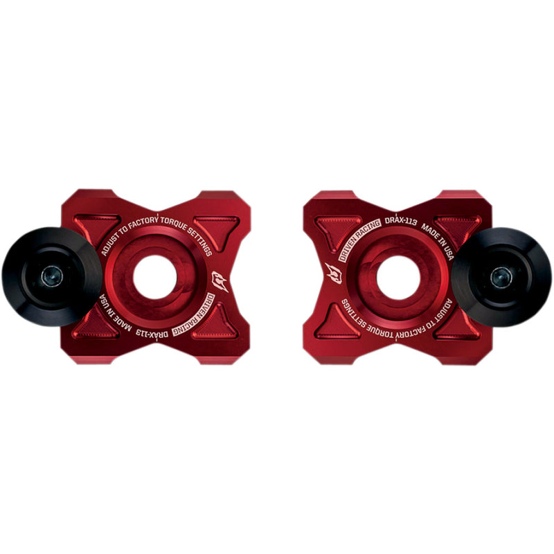 DRIVEN RACING Axle Block Sliders - Kawasaki - Red DRAX-113-RD