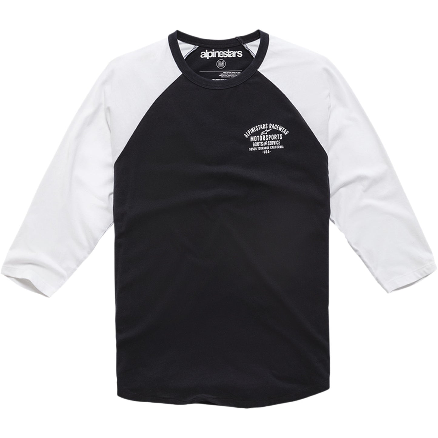 ALPINESTARS Booted Raglan T-Shirt - Black/White - Large 1210710041020L