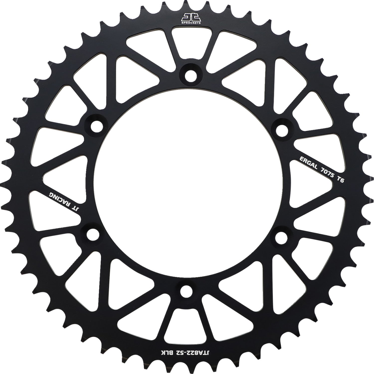 JT SPROCKETS Rear Sprocket - Black - 52 Tooth JTA822.52BLK by JT Rear Sprockets   Aluminum/Alloy