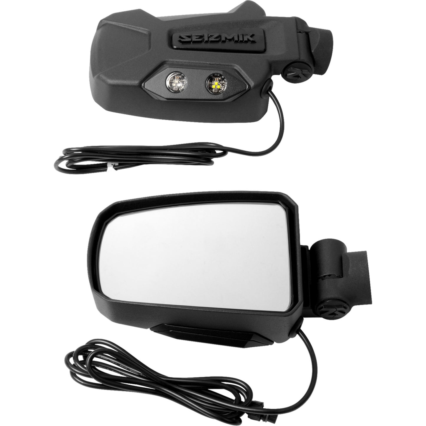 SEIZMIK Mirrors - Pursuit Night Vision - Side View - Rectangle - Black - 1.75" ROPS - Pair 56-18086KIT