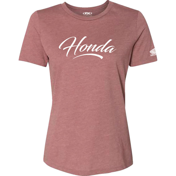 Factory Effex Women's Honda Script T-Shirt - Heather Mauve - Small 27-87340