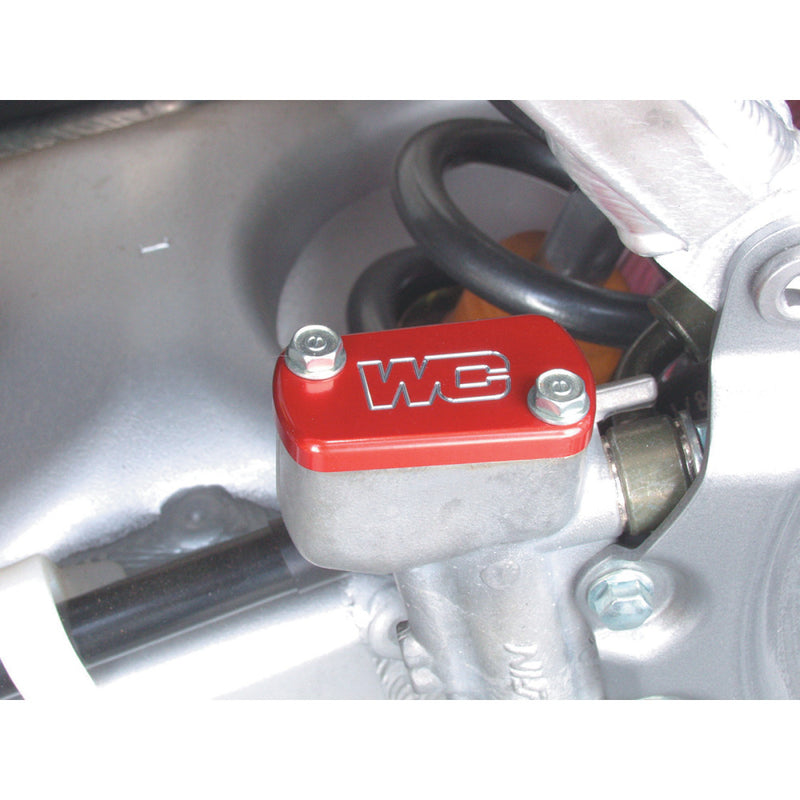 WORKS CONNECTION Rear Billet Brake Cover - Red - Kawasaki/Suzuki 21-605