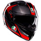 AGV K3 Helmet - Striga - Black/Gray/Red - Small 2118381004-018-S | Street Full Face Adult Helmet