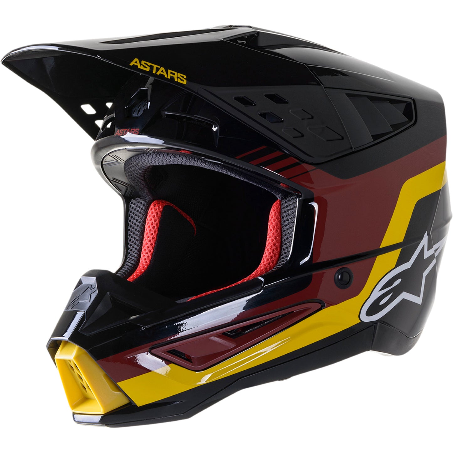 ALPINESTARS SM5 Helmet - Venture - Black/Bordeaux/Yellow/Glossy - Small 8305122-1358-SM