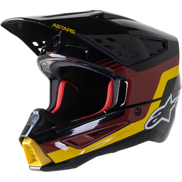 ALPINESTARS SM5 Helmet - Venture - Black/Bordeaux/Yellow/Glossy - Large 8305122-1358-LG