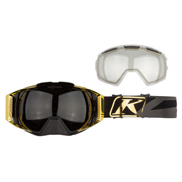 Klim oculus goggle gold smoke polarized and clear lense