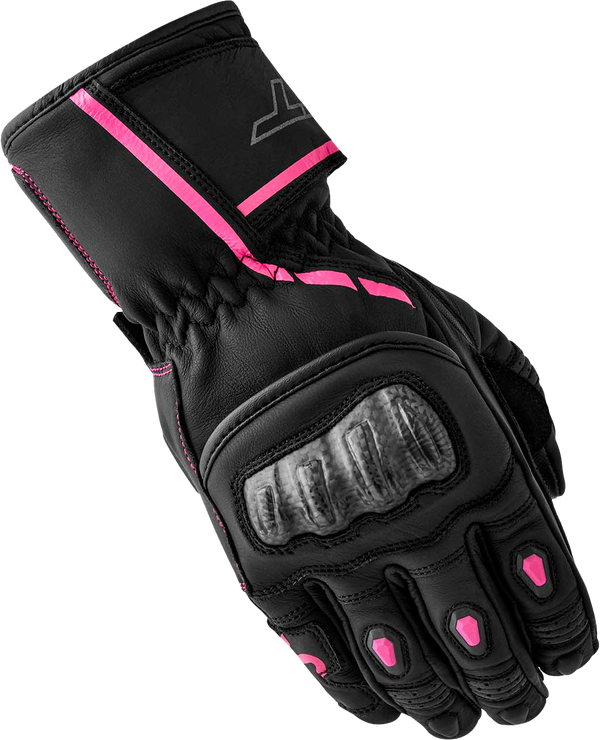 RST Women's S1 CE Leather Glove - Black/Pink - XL