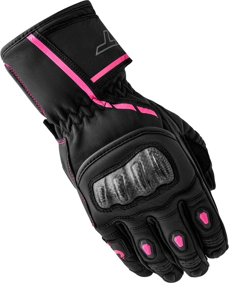 RST Women's S1 CE Leather Glove - Black/Pink - XL
