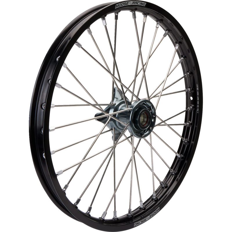 Moose Racing Wheel Assembly - SX-1 - Complete - Front - Black Wheel/Gray Hub - 19x1.4 MF-14019-BKGY
