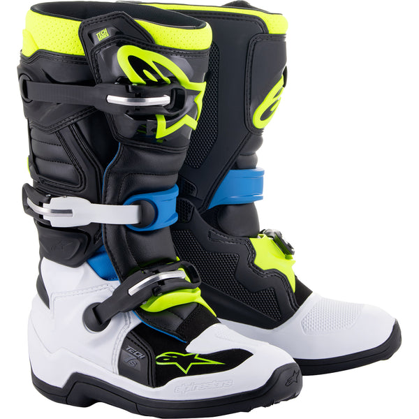 Alpinestars Youth Tech 7S Boots - Black/Blue/Yellow - US 7 2015017-1795-7