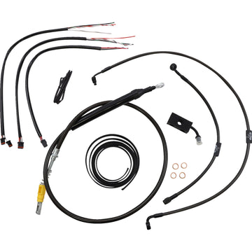 LA Choppers Handlebar Cable/Brake Line Kit - Quick Connect - Complete - 15" - 17" Handlebars - Midnight LA-8155KT2-16M