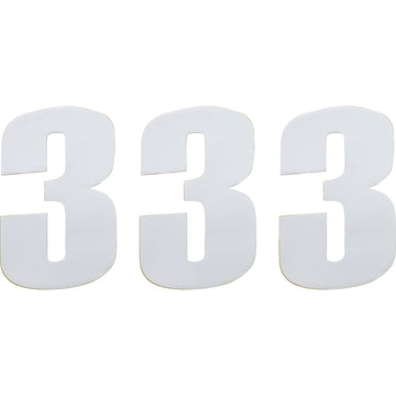 Moose Racing Race Number 3 - White - 6" 80103