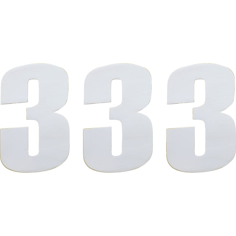 Moose Racing Race Number 3 - White - 6" 80103