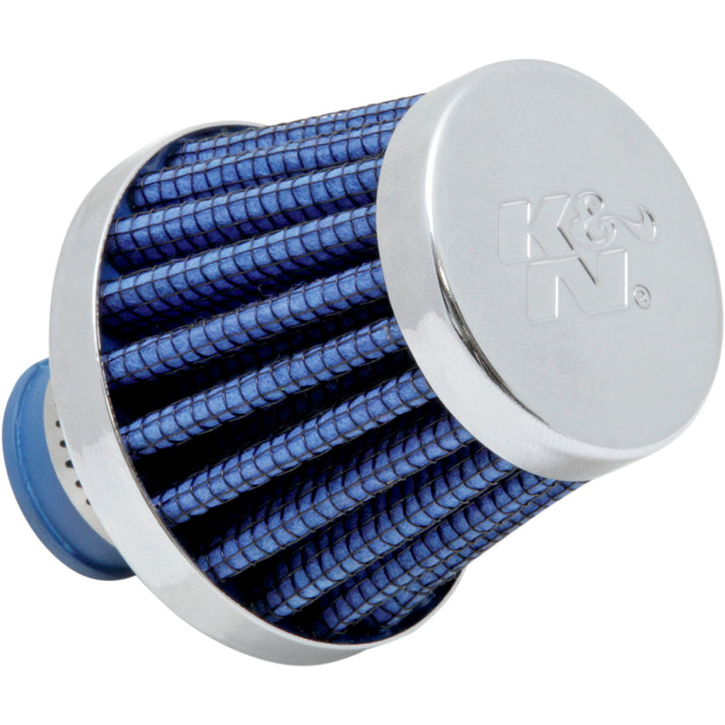 K & N Rubber Base Crankcase Vent Filter - Blue - 3/8" ID 62-1600BL
