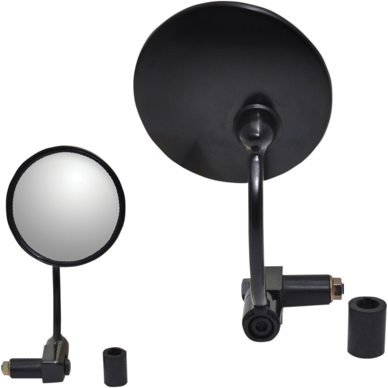 PARTS UNLIMITED Mirror - Bar End - Round - Black - 7/8" 17012