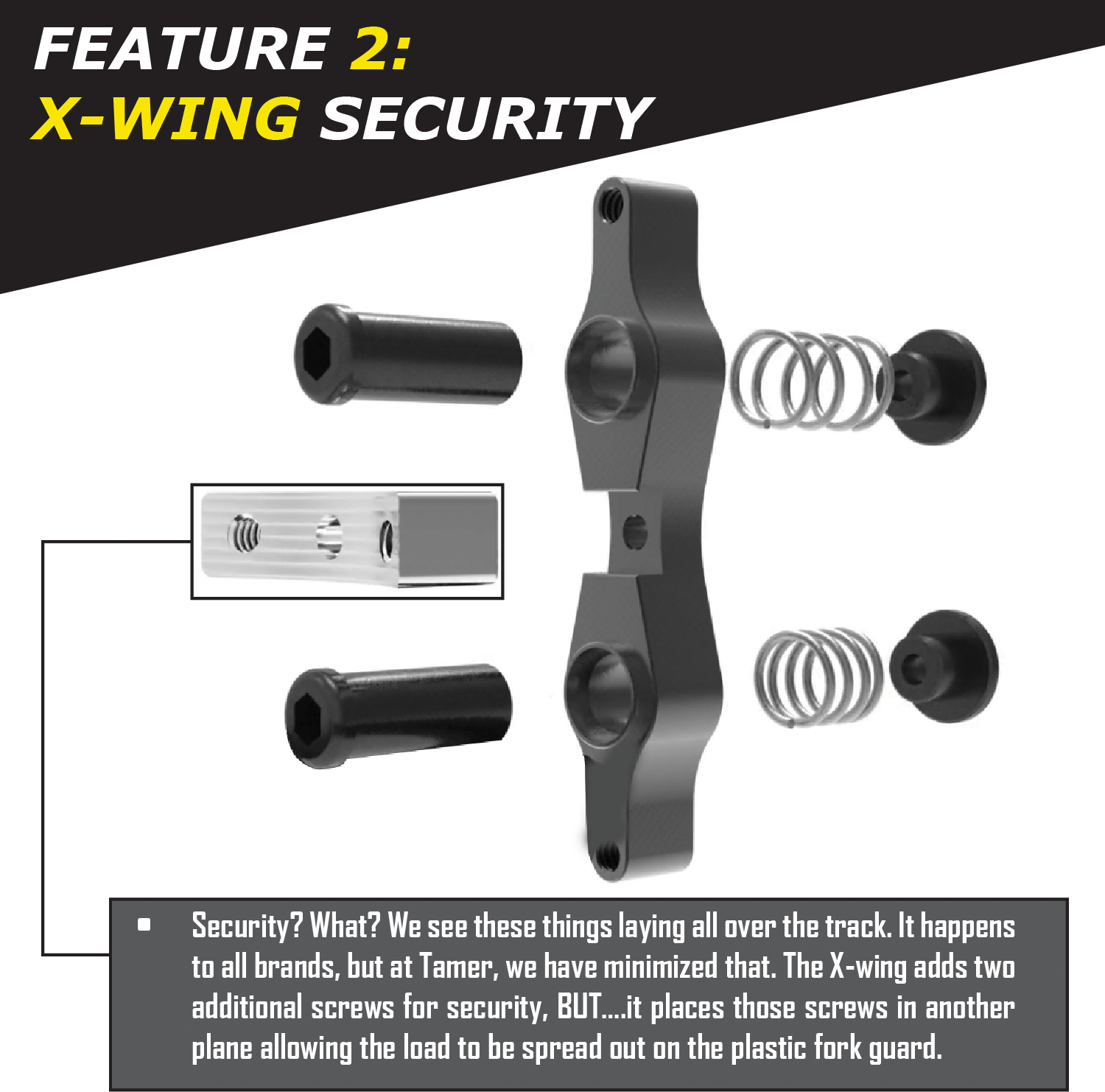 Tamer Double Button X Wing Black
