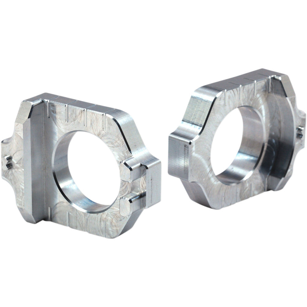 WORKS CONNECTION Elite Axle Block - Silver - Kawasaki/Suzuki 17-310