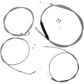 LA Choppers Handlebar Cable/Brake Line Kit - 12" - 14" Ape Hanger Handlebars - Stainless Steel LA-8310KT-13