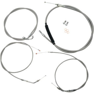 LA Choppers Handlebar Cable/Brake Line Kit - 15" - 17" Ape Hanger Handlebars - Stainless Steel LA-8300KT-16