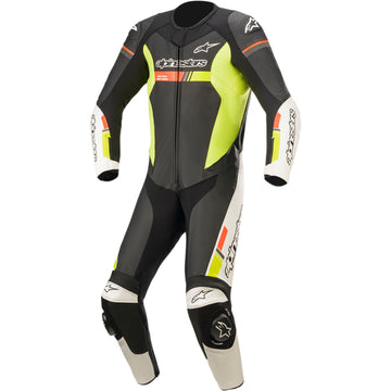 ALPINESTARS GP Force Chaser 1-Piece Leather Suit - Black/White/Red Fluo/Yellow Fluo - US 38 / EU 48 3150321-1236-48