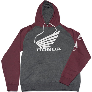 FACTORY EFFEX Honda Wing Hoodie - Charcoal/Burgundy - XL 22-88316
