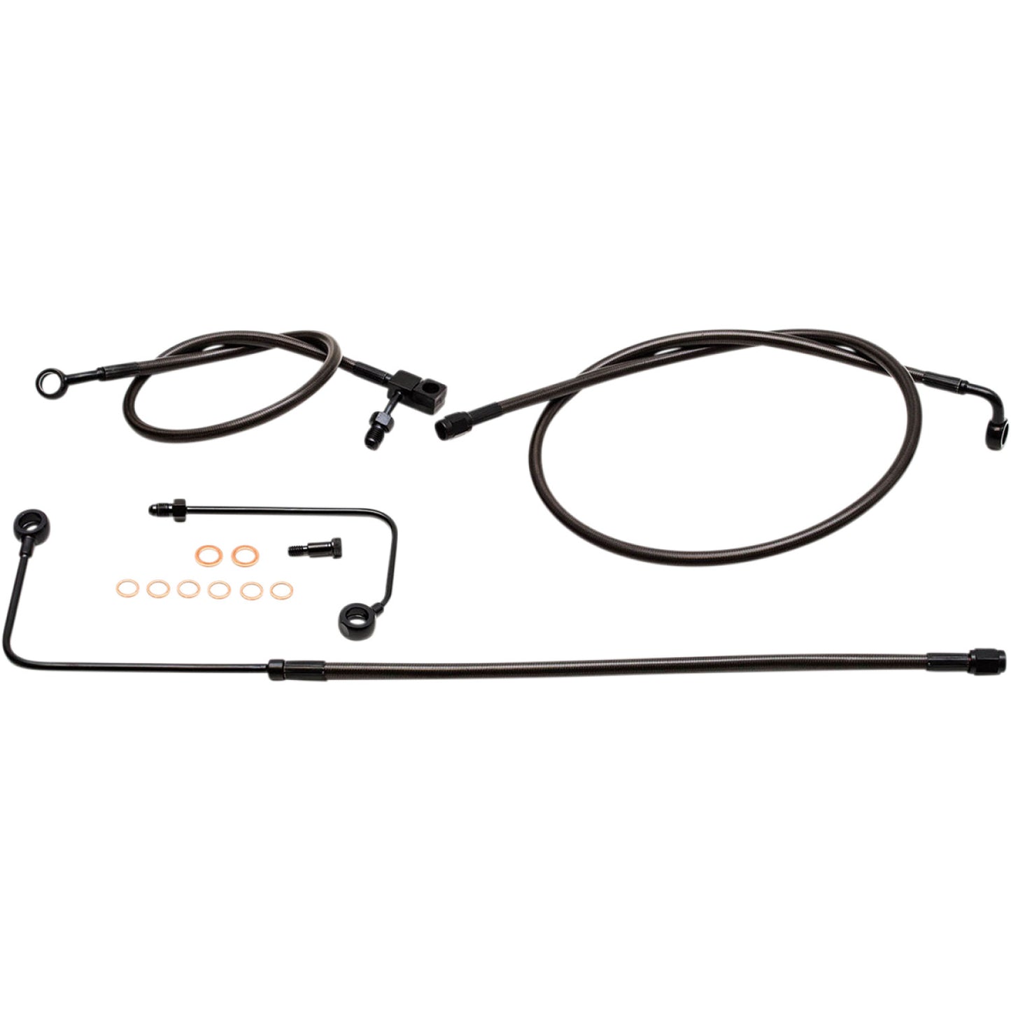 LA Choppers Brake Lines - 18" - 20" Ape Hanger Handlebars - Midnight LA-8151B19M