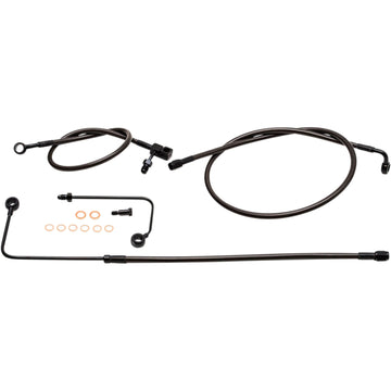 LA Choppers Brake Lines - 18" - 20" Ape Hanger Handlebars - Midnight LA-8151B19M