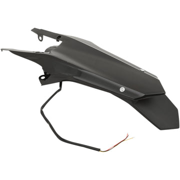 UFO Enduro Rear Fender - with Light - Black HU03362001