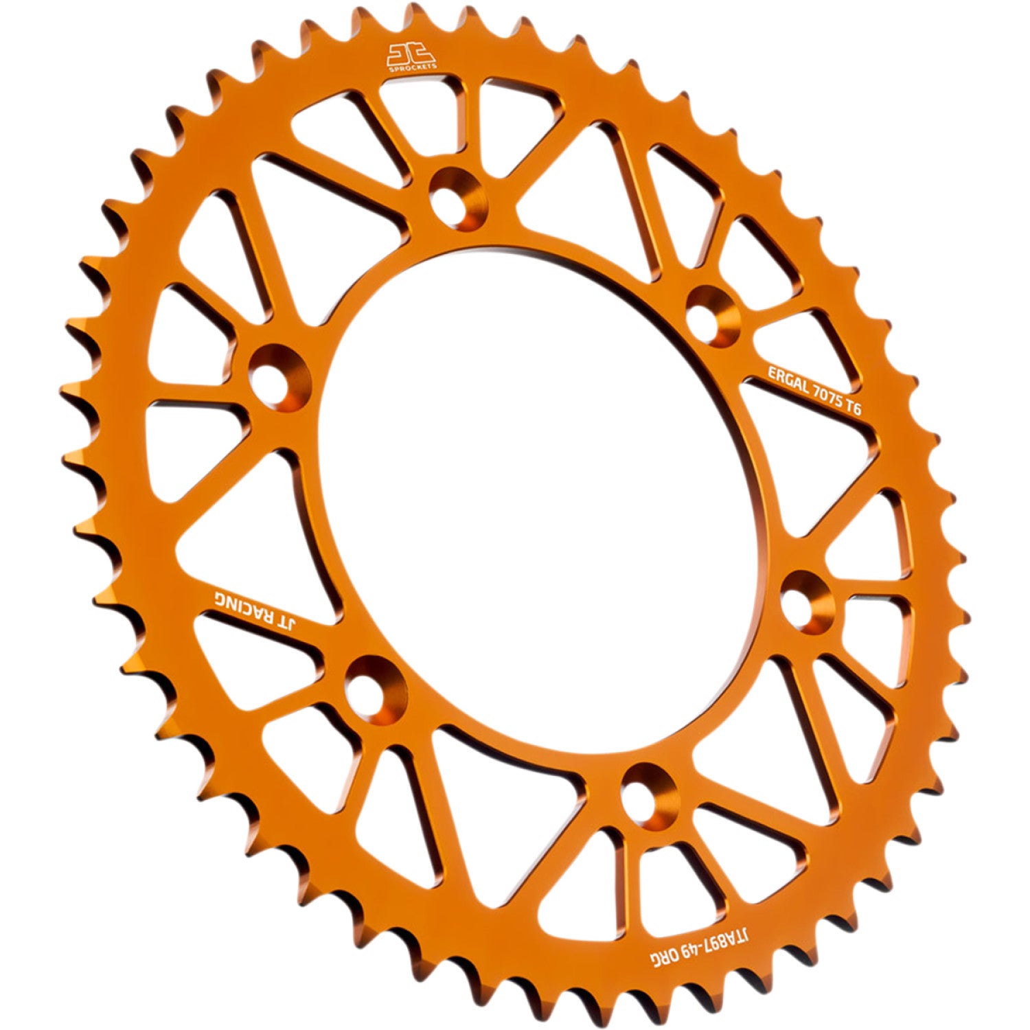 JT SPROCKETS Rear Sprocket - Orange - 49-Tooth JTA897.49ORG by JT Rear Sprockets   Aluminum/Alloy