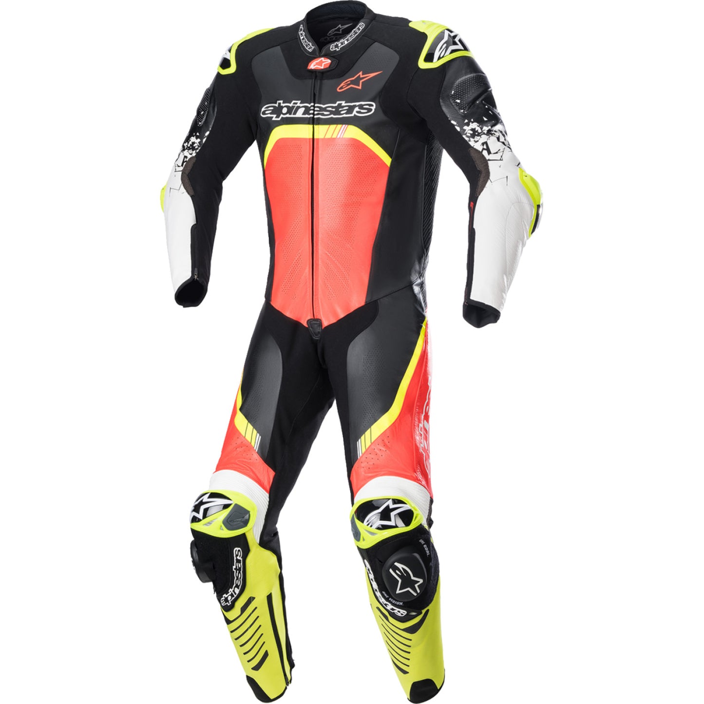 ALPINESTARS GP Tech Suit v4 - Black/Red Fluorescent/Yellow Fluorescent - US 38 / EU 48 3156822-1355-48