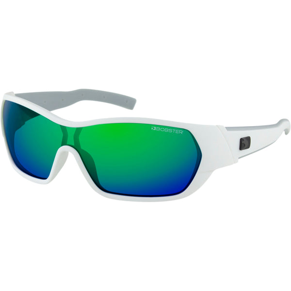 Bobster Aria Sunglasses - Matte White - Blue Green Mirror Lens BARI102