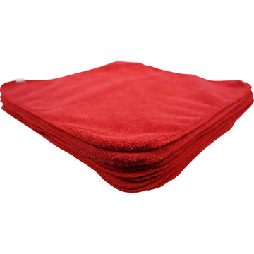 Hardline Microfiber Towels - Red - 24-Pack MR16300 | PO Lishes & Wa X Es