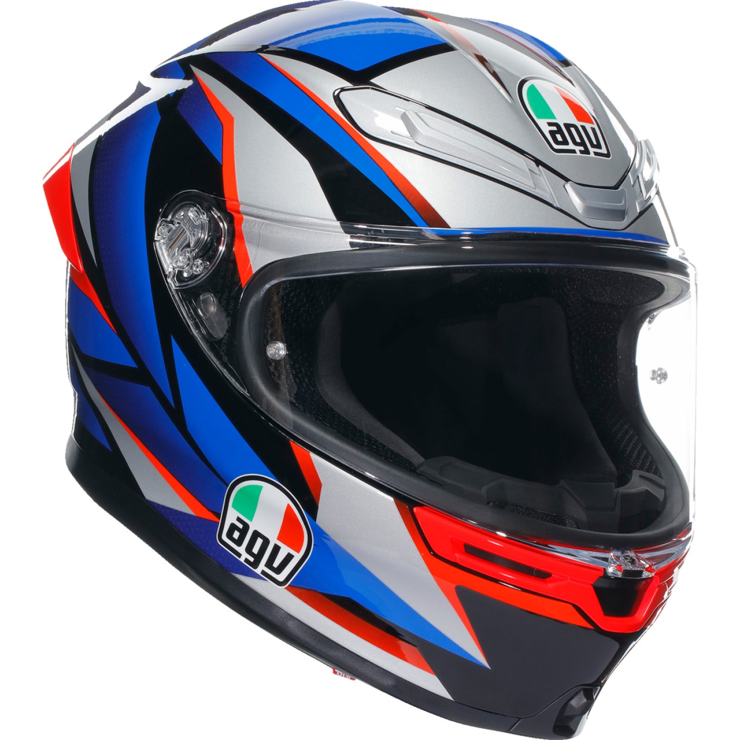 AGV K6 S Helmet - Slashcut - Black/Blue/Red - Medium 2118395002015M | Street Full Face Adult Helmet