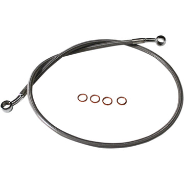 LA Choppers Scout Complete Stainless Braided Handlebar Cable/Brake Line Kit - Stock Handlebars LA-8400KT-08